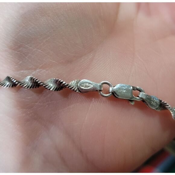 925 herringbone twist silver bacelet - Picture 7 of 10